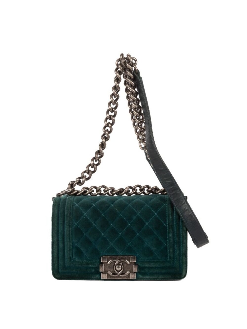 Chanel Boymoss Green Quilted Velvet